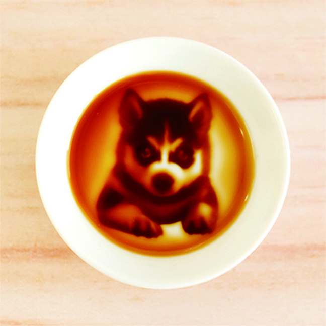 子犬（ハスキー）の醤油皿/木箱入り2枚セット